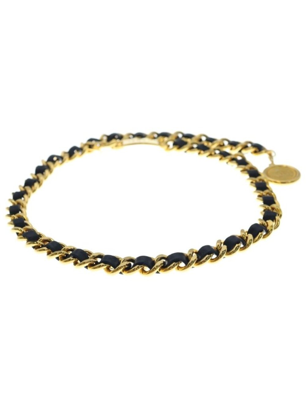 Chanel Cambon CC Logo Plate Leather Chain Belt Gold - Picture 2 of 6